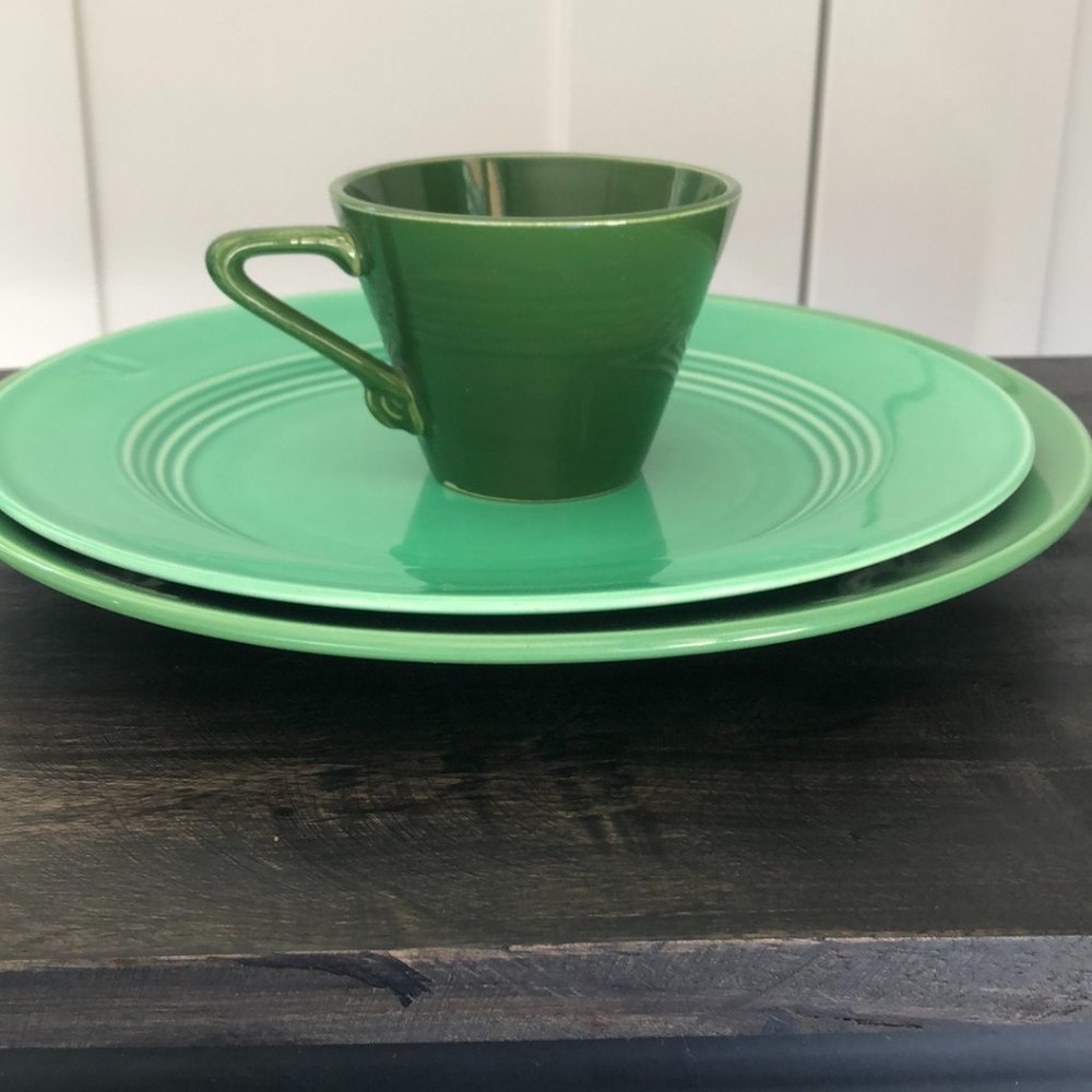 Bundle 3 Vintage Homer Laughlin Green Dinnerware!
